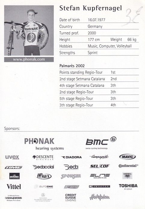 Autogramm Radsport | Stefan KUPFERNAGEL | 2003 (Portrait Color) Phonak