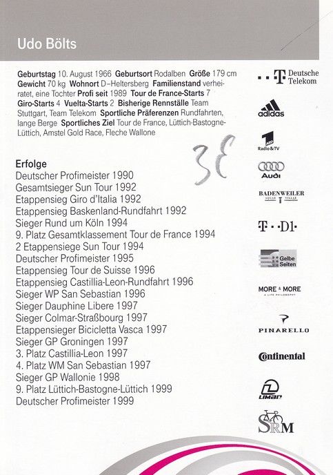 Autogramm Radsport | Udo BÖLTS | 2000 (Rennszene Color) Telekom