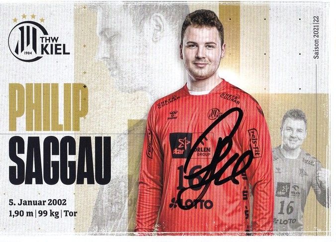 Autogramm Handball | THW Kiel | 2021 | Philip SAGGAU