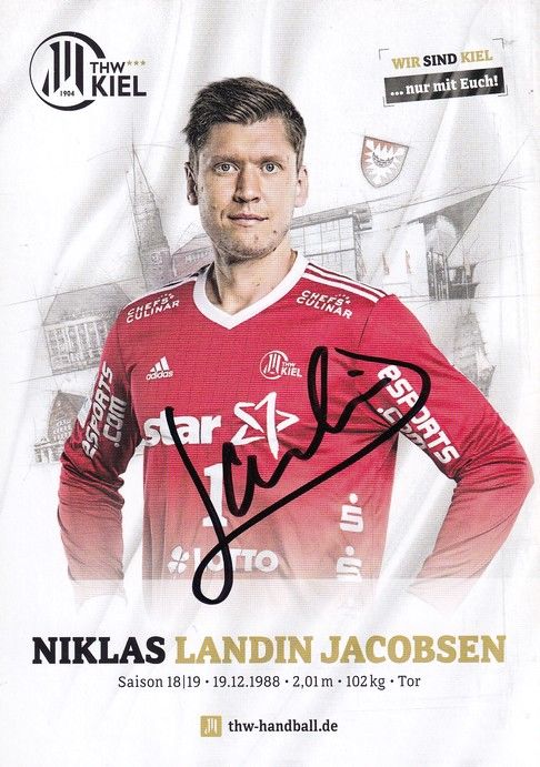 Autogramm Handball | THW Kiel | 2018 | Niklas LANDIN JACOBSEN