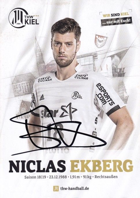 Autogramm Handball | THW Kiel | 2018 | Niclas EKBERG