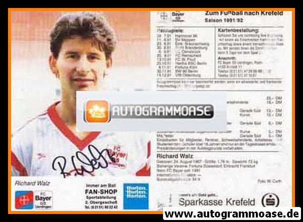 Autogramm Fussball | KFC Uerdingen 05 | 1991 | Richard WALZ