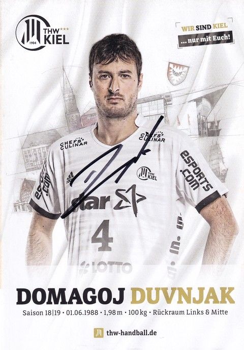 Autogramm Handball | THW Kiel | 2018 | Domagoj DUVNJAK
