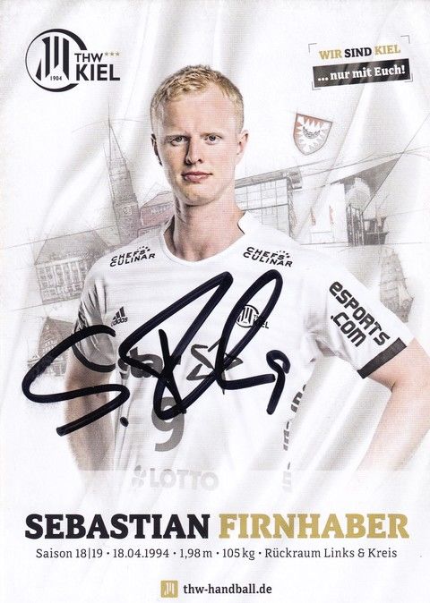 Autogramm Handball | THW Kiel | 2018 | Sebastian FIRNHABER