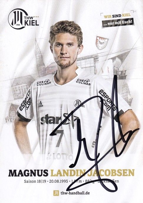 Autogramm Handball | THW Kiel | 2018 | Magnus LANDIN JACOBSEN