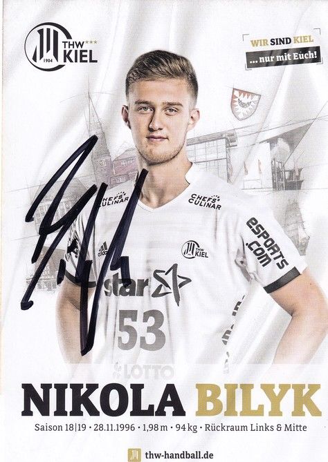 Autogramm Handball | THW Kiel | 2018 | Nikola BILYK