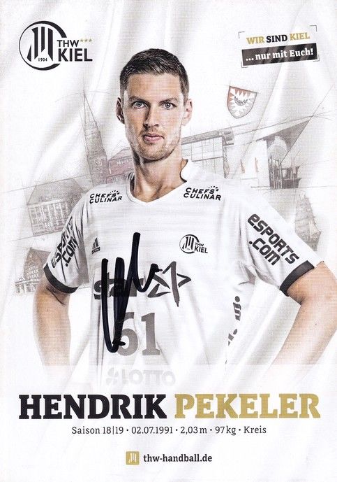Autogramm Handball | THW Kiel | 2018 | Hendrik PEKELER