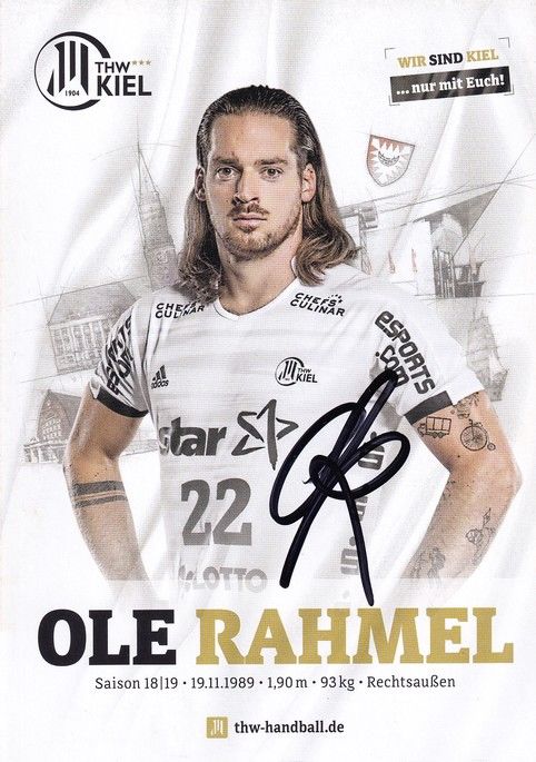 Autogramm Handball | THW Kiel | 2018 | Ole RAHMEL