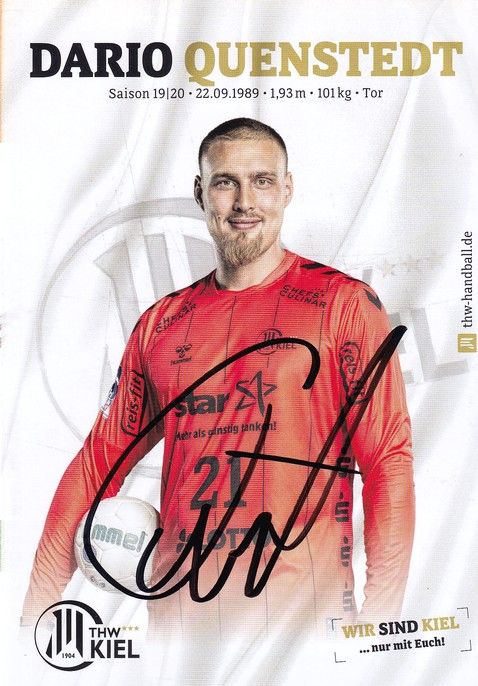 Autogramm Handball | THW Kiel | 2019 | Dario QUENSTEDT