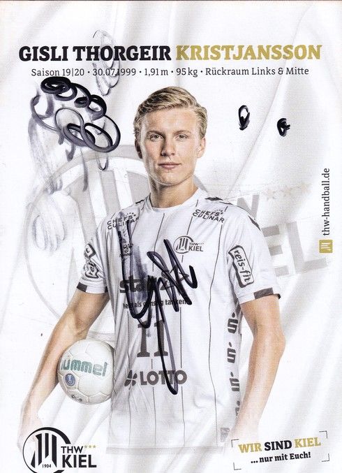 Autogramm Handball | THW Kiel | 2019 | Gisli Thorgeir KRISTJANSSON