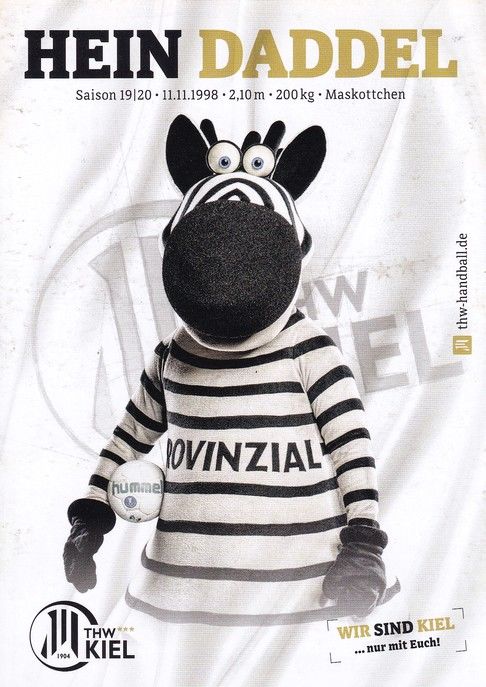 Autogramm Handball | THW Kiel | 2019 | HEIN DADDEL (Maskottchen)