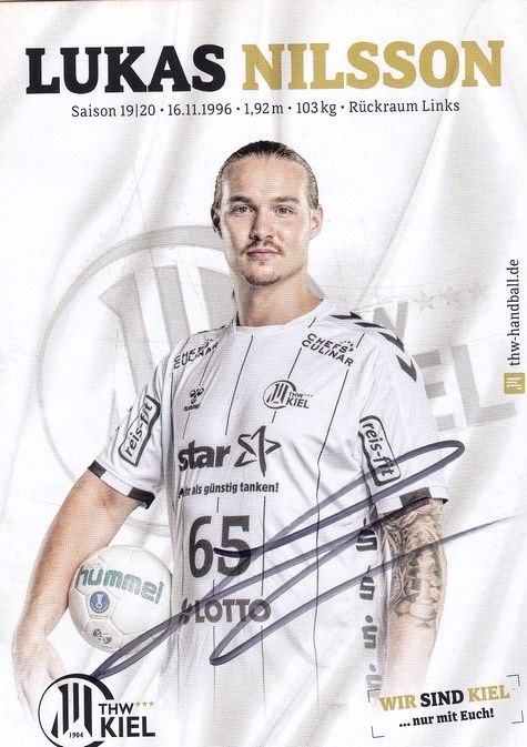 Autogramm Handball | THW Kiel | 2019 | Lukas NILSSON