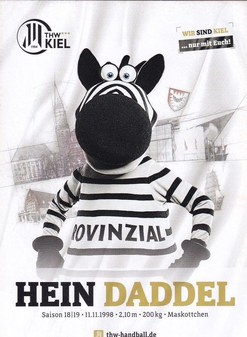 Autogramm Handball | THW Kiel | 2018 | HEIN DADDEL (Maskottchen)