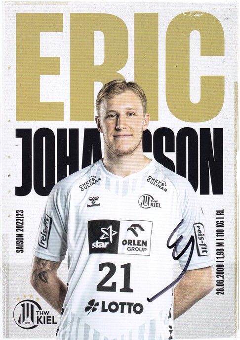 Autogramm Handball | THW Kiel | 2022 | Eric JOHANSSON