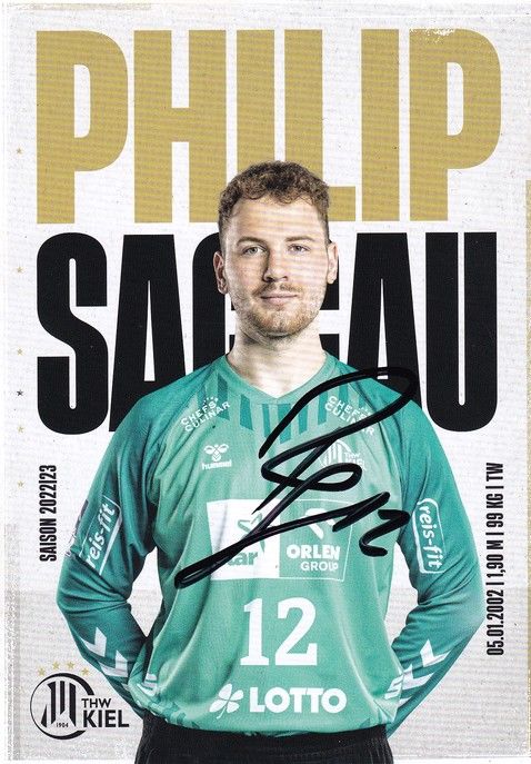 Autogramm Handball | THW Kiel | 2022 | Philip SAGGAU