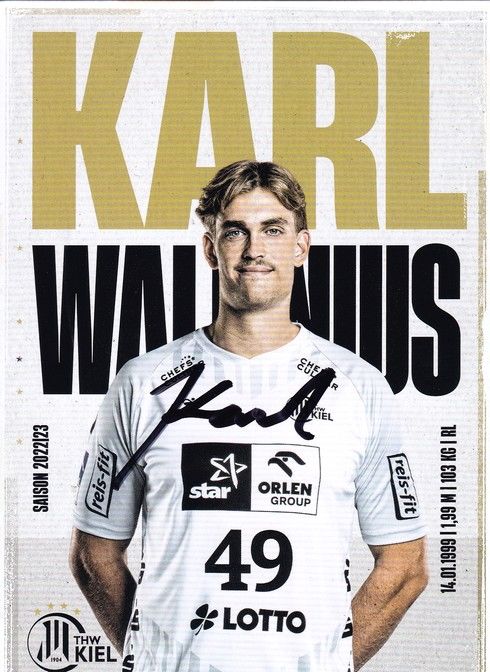 Autogramm Handball | THW Kiel | 2022 | Karl WALLINIUS