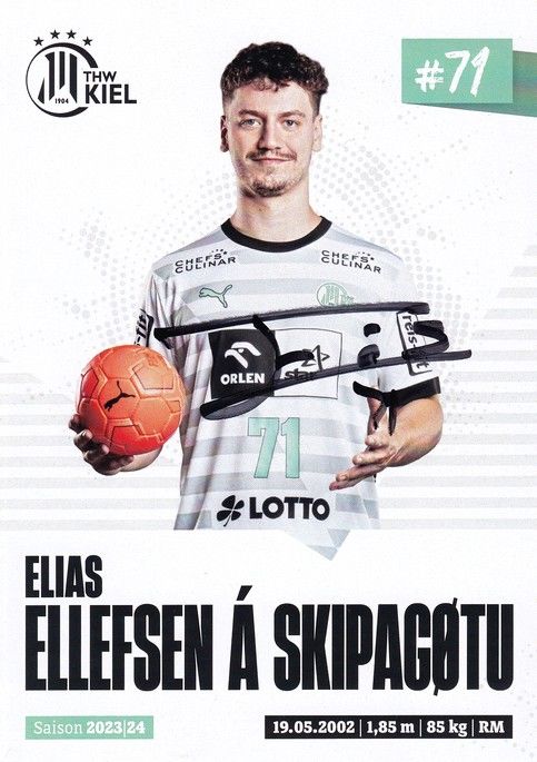 Autogramm Handball | THW Kiel | 2023 | Elias ELLEFSEN A SKIPAGOTU