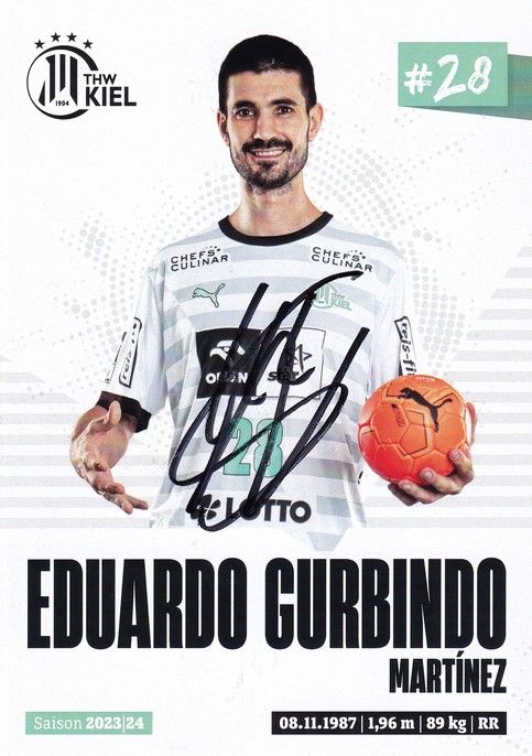 Autogramm Handball | THW Kiel | 2023 | Eduardo GURBINDO MARTINEZ