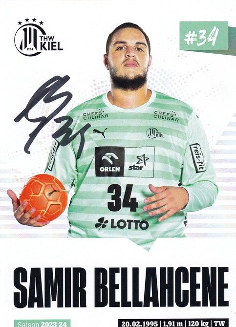 Autogramm Handball | THW Kiel | 2023 | Samir BELLAHCENE