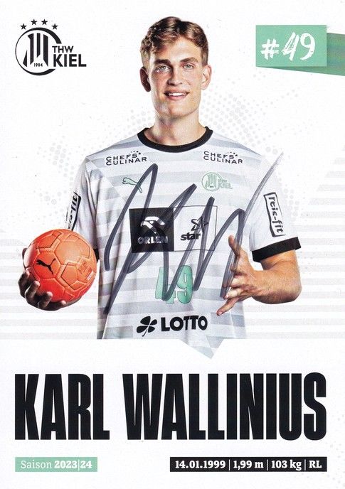 Autogramm Handball | THW Kiel | 2023 | Karl WALLINIUS