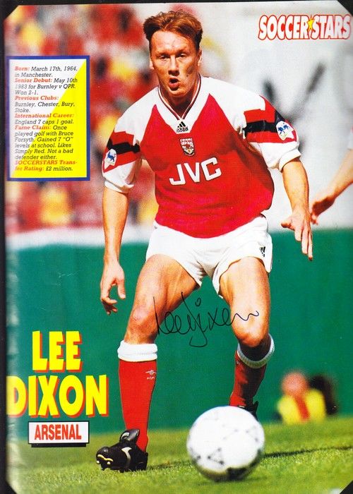 Autogramm Fussball | Arsenal London | 1990er | Lee DIXON (Spielszene Color XL) SoccerStars