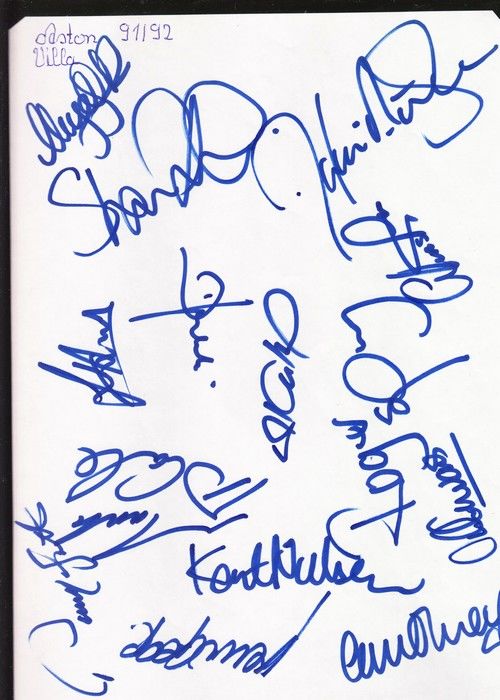 Autogramme Fussball | Aston Villa | 1991 | TEAM (16 Unterschriften)