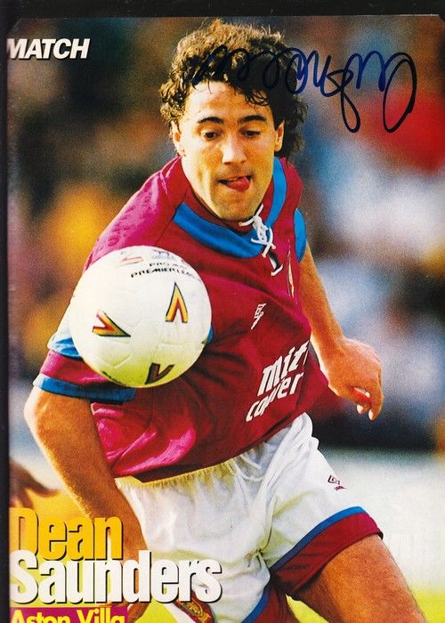 Autogramm Fussball | Aston Villa | 1990er | Dean SAUNDERS (Spielszene Color XL) Match 1