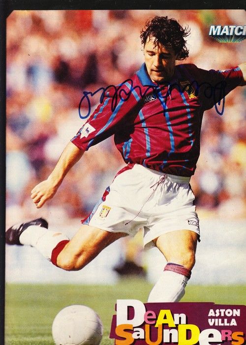 Autogramm Fussball | Aston Villa | 1990er | Dean SAUNDERS (Spielszene Color XL) Match 2
