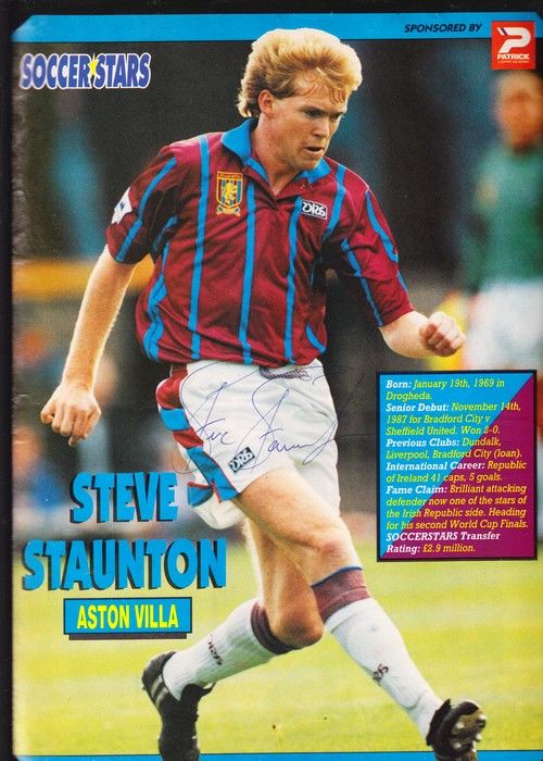 Autogramm Fussball | Aston Villa | 1990er | Steve STAUNTON (Spielszene Color XL) SoccerStars