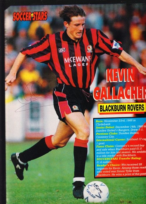 Autogramm Fussball | Blackburn Rovers | 1990er | Kevin GALLACHER (Spielszene Color XL) SoccerStars
