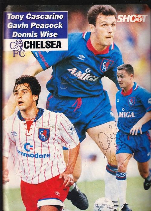 Autogramme Fussball | FC Chelsea | 1990er | CASCARINO + PEACOCK + WISE (Collage Color XL) Shoot
