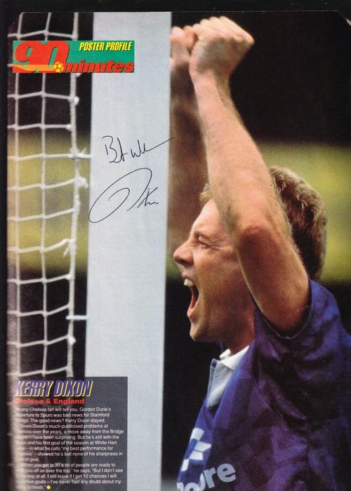Autogramm Fussball | FC Chelsea | 1990er | Kerry DIXON (Jubelszene Color XL) 90minutes