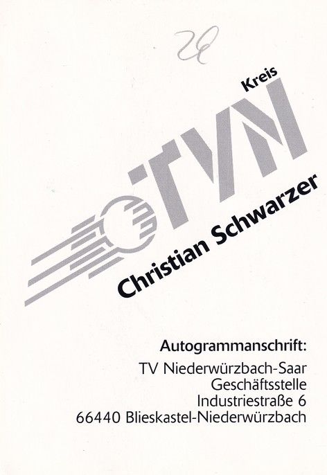 Autogramm Handball | TV Niederwürzbach | 1990er Marquardt | Christian SCHWARZER