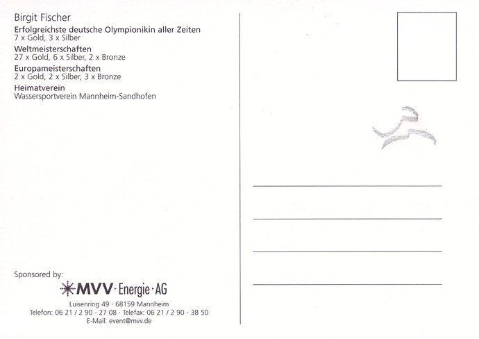 Autogramm Kanu | Birgit FISCHER | 2000er (Portrait Color MVV) OS-Gold