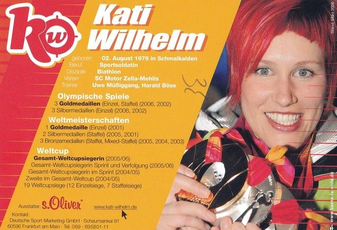 Autogramm Biathlon | Kati WILHELM | 2006 (Collage Color DSM) OS-Gold