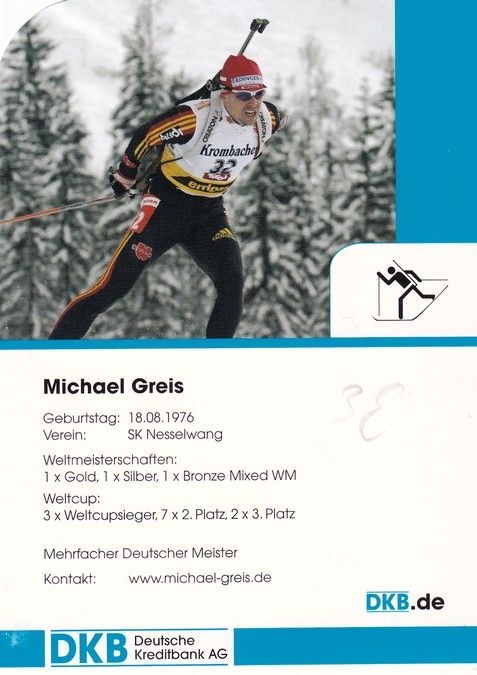 Autogramm Biathlon | Michael GREIS | 2000er (Portrait Color DBK) OS-Gold