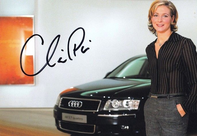 Autogramm Eisschnelllauf | Claudia PECHSTEIN | 2004 (Portrait Color Audi) OS-Gold