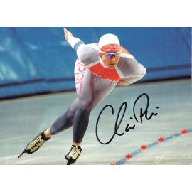 Autogramm Eisschnelllauf | Claudia PECHSTEIN | 2004 (Rennszene Color) OS-Gold