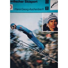 Autogramm Skispringen | Hans-Georg ASCHENBACH | 1970er Foto (Collage Color) OS-Gold
