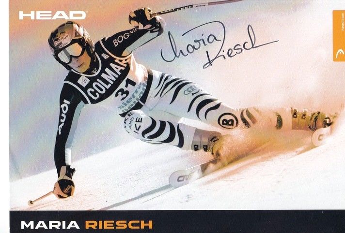 Autogramm Ski Alpin | Maria RIESCH | 2007 (Rennszene Color Head) OS-Gold