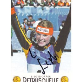 Autogramm Biathlon | Evi SACHENBACHER | 2002 (Portrait Color Petrusquelle) OS-Gold