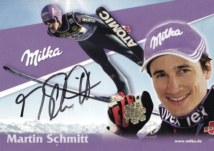 Autogramm Skispringen | Martin SCHMITT | 2000er (Collage Color Milka 2) OS-Gold