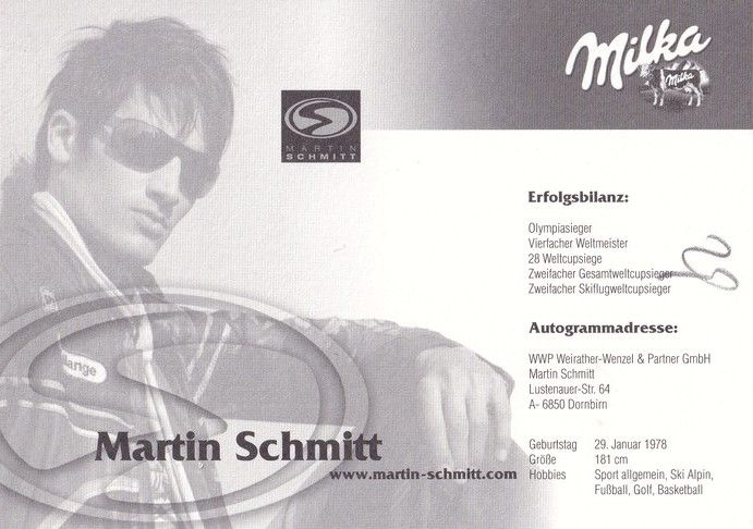 Autogramm Skispringen | Martin SCHMITT | 2000er (Collage Color Milka 2) OS-Gold