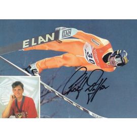 Autogramm Skispringen | Christof DUFFNER | 1990er (Collage Color Sparkasse 2) OS-Gold