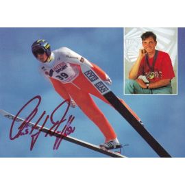 Autogramm Skispringen | Christof DUFFNER | 1990er (Collage Color Sparkasse 3) OS-Gold