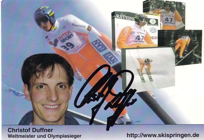 Autogramm Skispringen | Christof DUFFNER | 1990er (Collage Color) OS-Gold