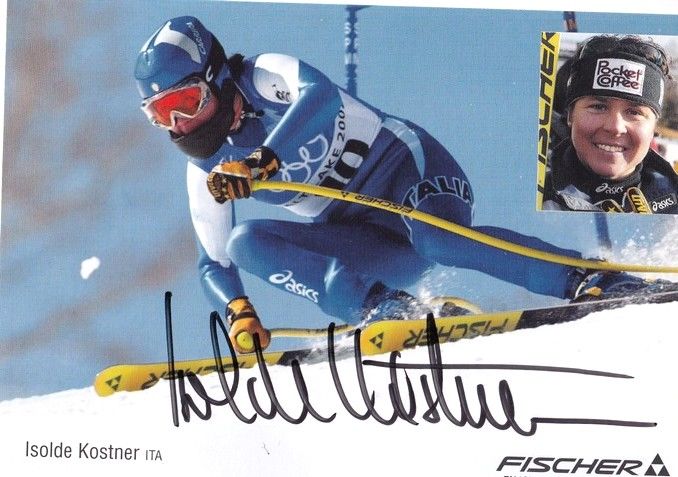 Autogramm Ski Alpin | Isolde KOSTNER | 2002 (Rennszene Color Fischer) OS-Silber