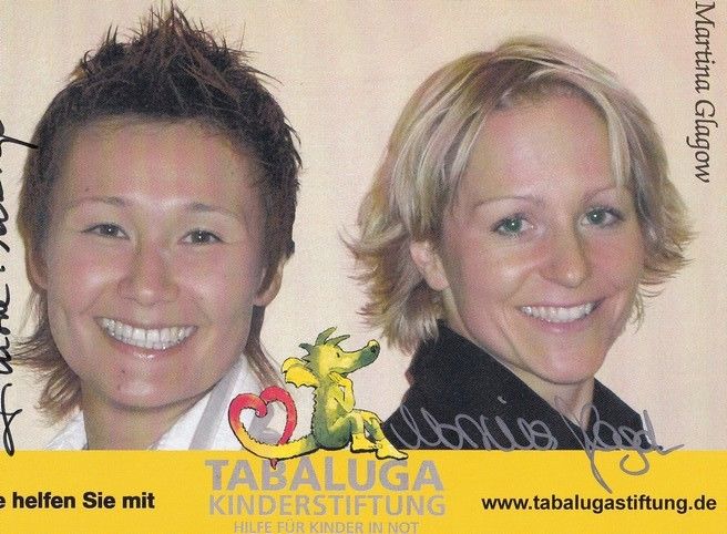 Autogramme Biathlon | Simone DENKINGER + Martina GLAGOW | 2000er (Portrai Color Tabaluga)