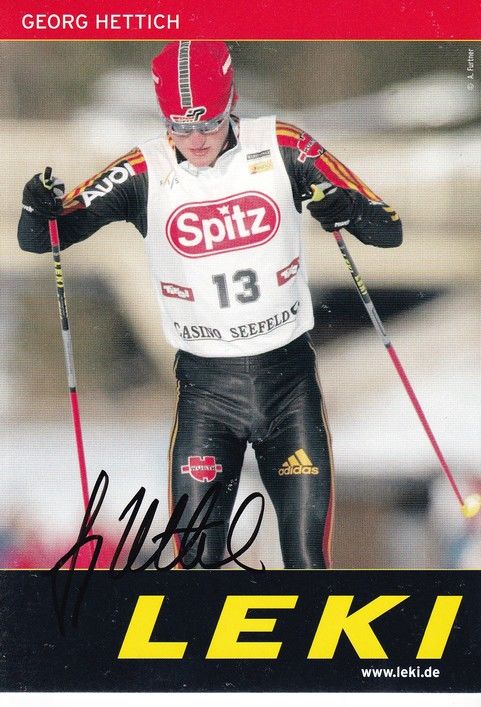 Autogramm Langlauf / NK | Georg HETTICH | 2000er (Rennszene Color Leki) OS-Gold