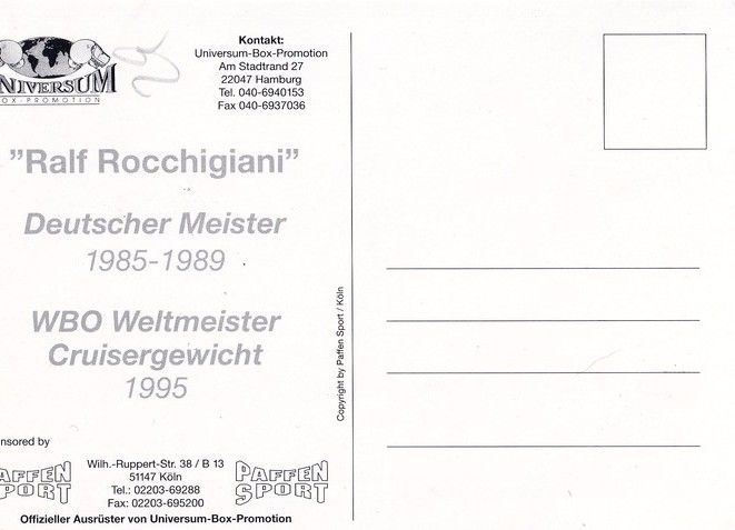 Autogramm Boxen | Ralf ROCCHIGIANI | 1990er (Portrait Color) Paffen